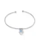 Hamsa Design with Tiny Evil Eye Wholesale Handmade Turkish Sterling Silver Cuff Bangle