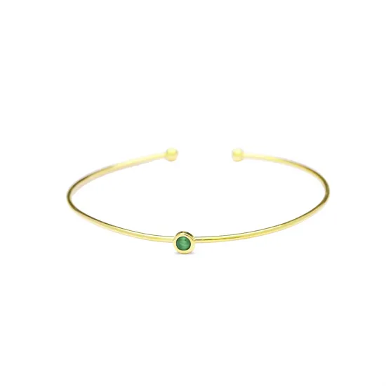 Made in Turkey Emerald 925 Sterling Silver Bangle