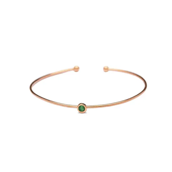 Made in Turkey Emerald 925 Sterling Silver Bangle