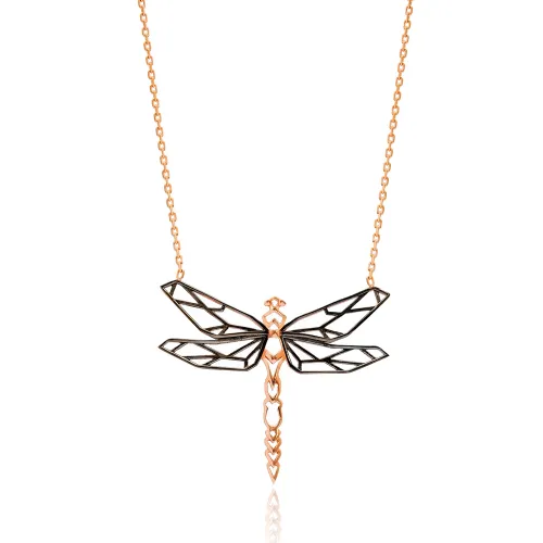 Turkish Origami Dragonfly Minimalist 925 Silver Pendant