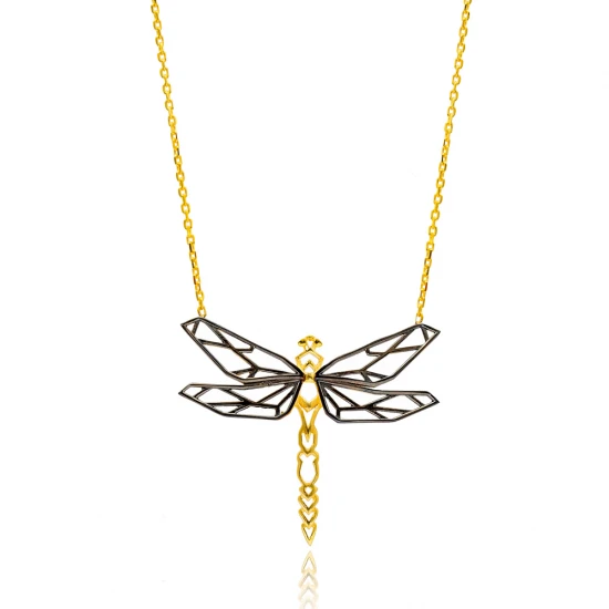Turkish Origami Dragonfly Minimalist Silver Pendant Turkish Origami Dragonfly Minimalist Silver Pendant