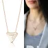 Origami Triange Minimalist Enamel Handcrafted Design Sterling Silver Pendant