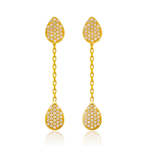 Turkish Citrine Tear Drop Long Sterling Silver Earrings Turkish Citrine Tear Drop Long Sterling Silver Earrings