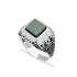 Turkish Green Agate Men Ring Sterling Silver