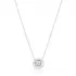 Clear Square Round Disc CZ 925 Sterling Silver Necklace