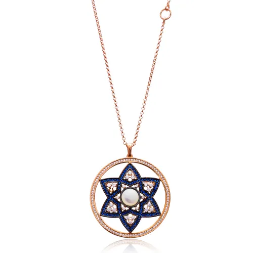 Turkish Traditional Sapphire Sterling Silver Pendant