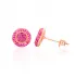 Ruby Stone Round Design Stud Earrings