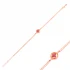 Pink Square Round Chain CZ 925 Sterling Silver Bracelet
