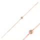Turquoise Square Round Chain Sterling Silver Bracelet