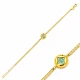 Turquoise Square Round Chain Sterling Silver Bracelet