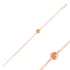 Orange Square Round Chain 925 Sterling Silver Bracelet