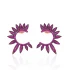 Turkish Ruby Half Round Of Wing 925 Silver Earrings