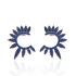 Turkish Sapphire Half Round Of Wing 925 Silver Earrings