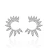 Turkish CZ Half Round Of Wing Sterling Silver Earrings