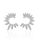 Turkish CZ Half Round Of Wing Sterling Silver Earrings Turkish CZ Half Round Of Wing Sterling Silver Earrings