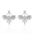 Clear CZ Phoenix Wings Double Side 925 Silver Earrings