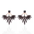 Black CZ Phoenix Wings Double Side 925 Silver Earrings