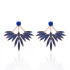 Sapphire Phoenix Wings Double Side 925 Silver Earrings