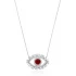 Turkish Evil Eye Baguette CZ Silver Pendant