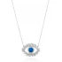 Turkish Sterling Silver Evil Eye Baguette CZ Pendant