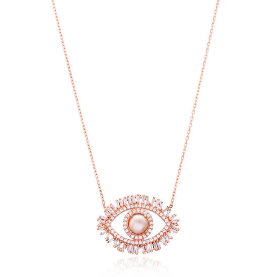 Turkish Evil Eye Baguette CZ Sterling Silver Pendant