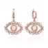 Turkish Evil Eye Baguette CZ Dangle Silver Earrings