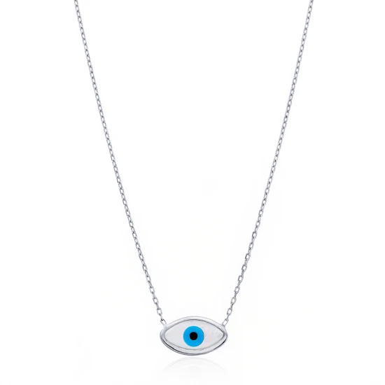Turkish Sterling Silver Evil Eye Necklace Turkish Sterling Silver Evil Eye Necklace
