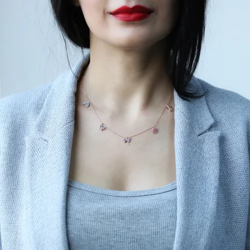 Turkish Butterfly And Dragonfly 925 Silver Necklace