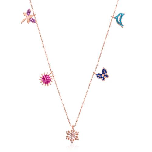 Turkish Butterfly And Dragonfly 925 Silver Necklace