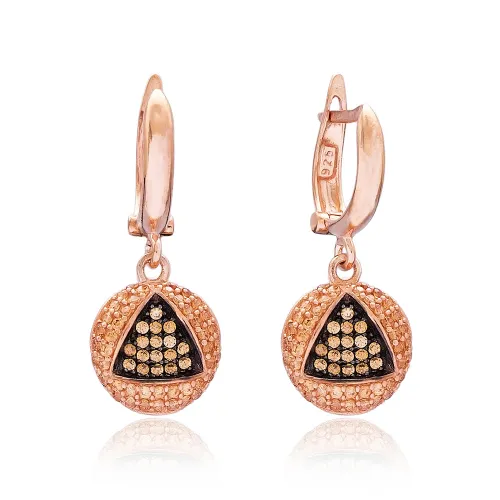 Turkish Round Dangle Earrings in 925 Silver