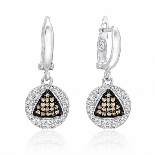 Turkish Round Dangle Earrings in 925 Silver
