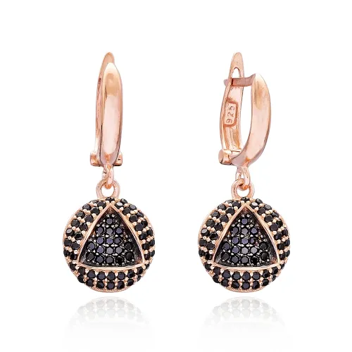 Turkish Round Dangle Earrings in 925 Sterling Silver