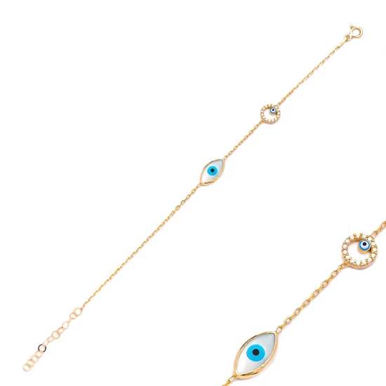 Turkish Evil Eye 925 Sterling Silver Bracelet Wholesale | 925 Sterling Silver Wholesale | Sade Silver Turkish Evil Eye 925 Sterling Silver Bracelet Wholesale - Sade 925 Silver Jewelry