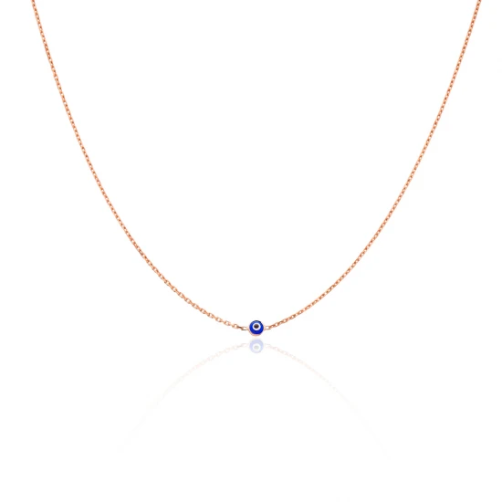 Turkish Evil Eye 13.5 Inch Chain Choker Silver Necklace - Sade 925 Silver Jewelry