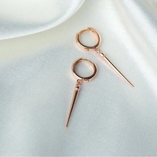 Turkish Point Shape Dangle 925 Sterling Silver Earrings