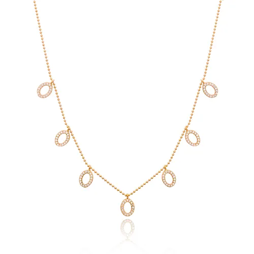 Turkish Minimalist Hollow Oval Sterling Silver Necklace