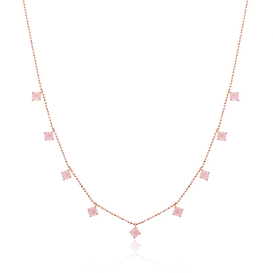 Turkish Minimalist Rounded Quartz Silver Necklace | 925 Sterling Silver Wholesale | Sade Silver Turkish Minimalist Rounded Quartz Silver Necklace - Sade 925 Silver Jewelry