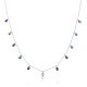 Multicolor Pear Fringe CZ 925 Sterling Silver Necklace - Sade 925 Silver Jewelry