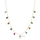 Multicolor Teardrop Fringe CZ Sterling Silver Necklace | 925 Sterling Silver Wholesale | Sade Silver Multicolor Teardrop Fringe CZ Sterling Silver Necklace - Sade 925 Silver Jewelry
