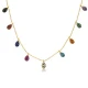Multicolor Teardrop Fringe CZ Sterling Silver Necklace | 925 Sterling Silver Wholesale | Sade Silver Multicolor Teardrop Fringe CZ Sterling Silver Necklace - Sade 925 Silver Jewelry