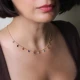 Multicolor Teardrop Fringe CZ Sterling Silver Necklace | 925 Sterling Silver Wholesale | Sade Silver Multicolor Teardrop Fringe CZ Sterling Silver Necklace - Sade 925 Silver Jewelry