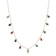 Multicolor Teardrop Fringe CZ Sterling Silver Necklace | 925 Sterling Silver Wholesale | Sade Silver Multicolor Teardrop Fringe CZ Sterling Silver Necklace - Sade 925 Silver Jewelry
