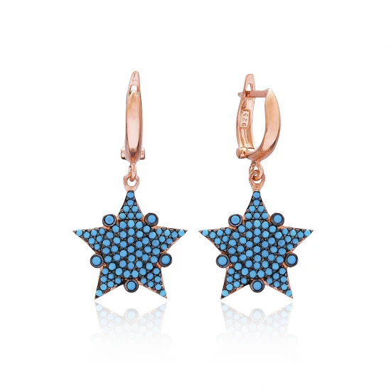 Turkish Sheriff Star 925 Silver Earrings