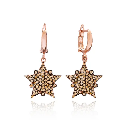 Turkish Sheriff Star 925 Sterling Silver Earrings