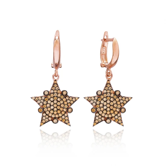 Turkish Sheriff Star 925 Sterling Silver Earrings Turkish Sheriff Star 925 Sterling Silver Earrings