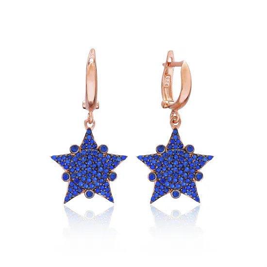 Turkish 925 Sterling Silver Sheriff Star Earrings Turkish 925 Sterling Silver Sheriff Star Earrings