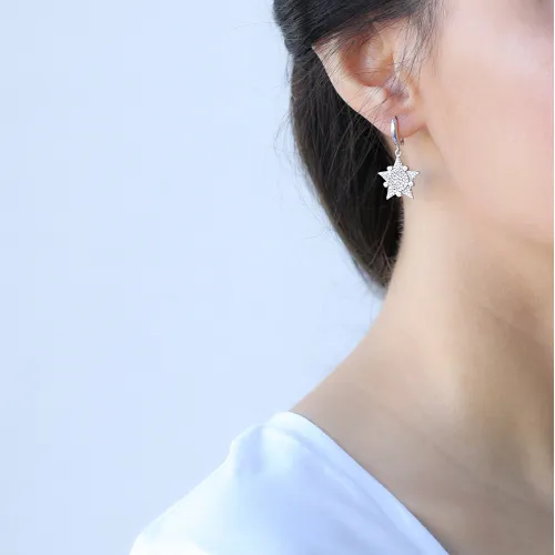 Turkish Sheriff Star Sterling Silver Earrings
