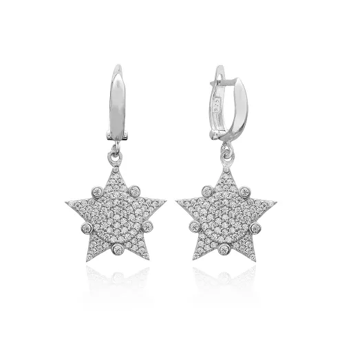 Turkish Sheriff Star Sterling Silver Earrings