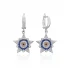 Turkish Evil Eye Sheriff Star Sterling Silver Earrings