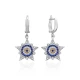 Turkish Evil Eye Sheriff Star Sterling Silver Earrings Turkish Evil Eye Sheriff Star Sterling Silver Earrings